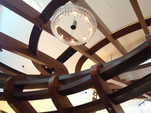 View looking up from our table in the "treehouse"