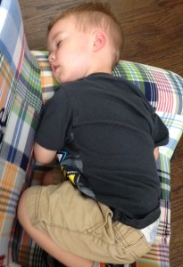 Nap time with Josh results in a nap on his chair...