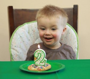 Excited to blow out his candle!