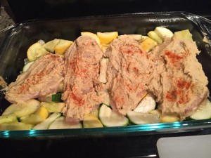 With hummus and paprikia